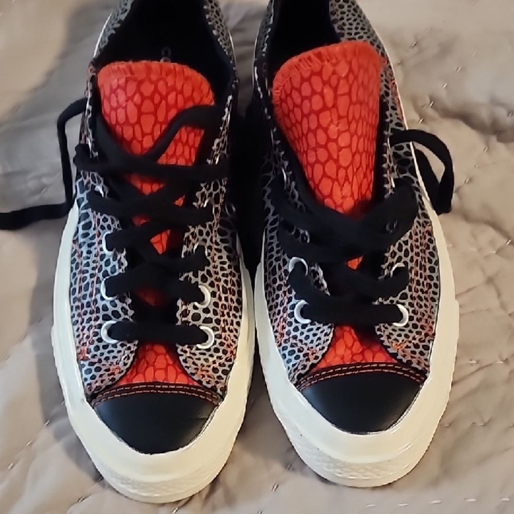 Converse Chuck 70 Low Animal Print Gray, Orange & Black Leather/faux Leather